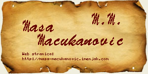Maša Mačukanović vizit kartica